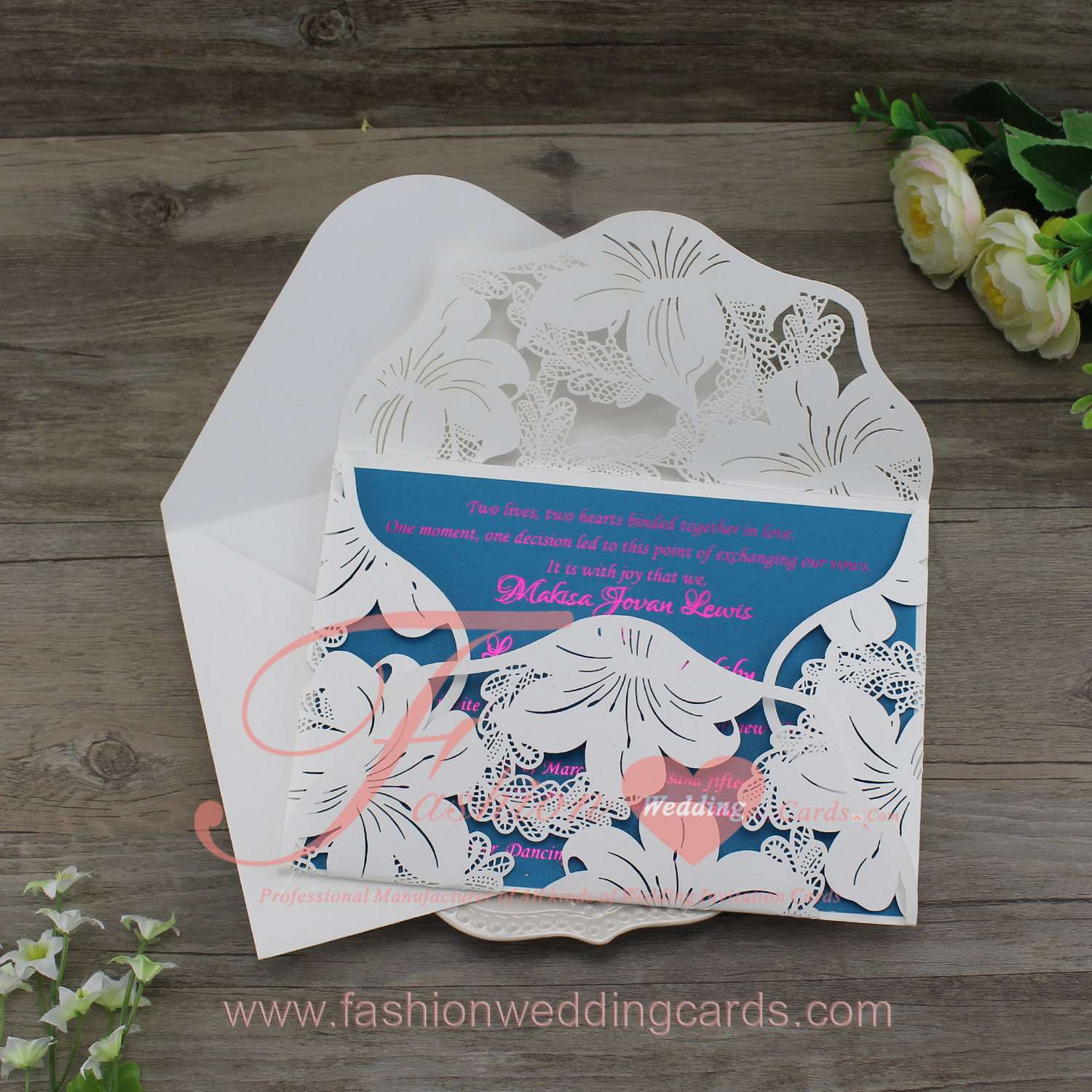 Lily Laser Cut Wedding Invitations Melbourne